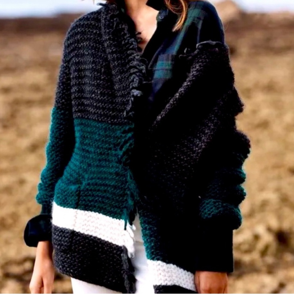 Madewell open tri-colored sweater size M
